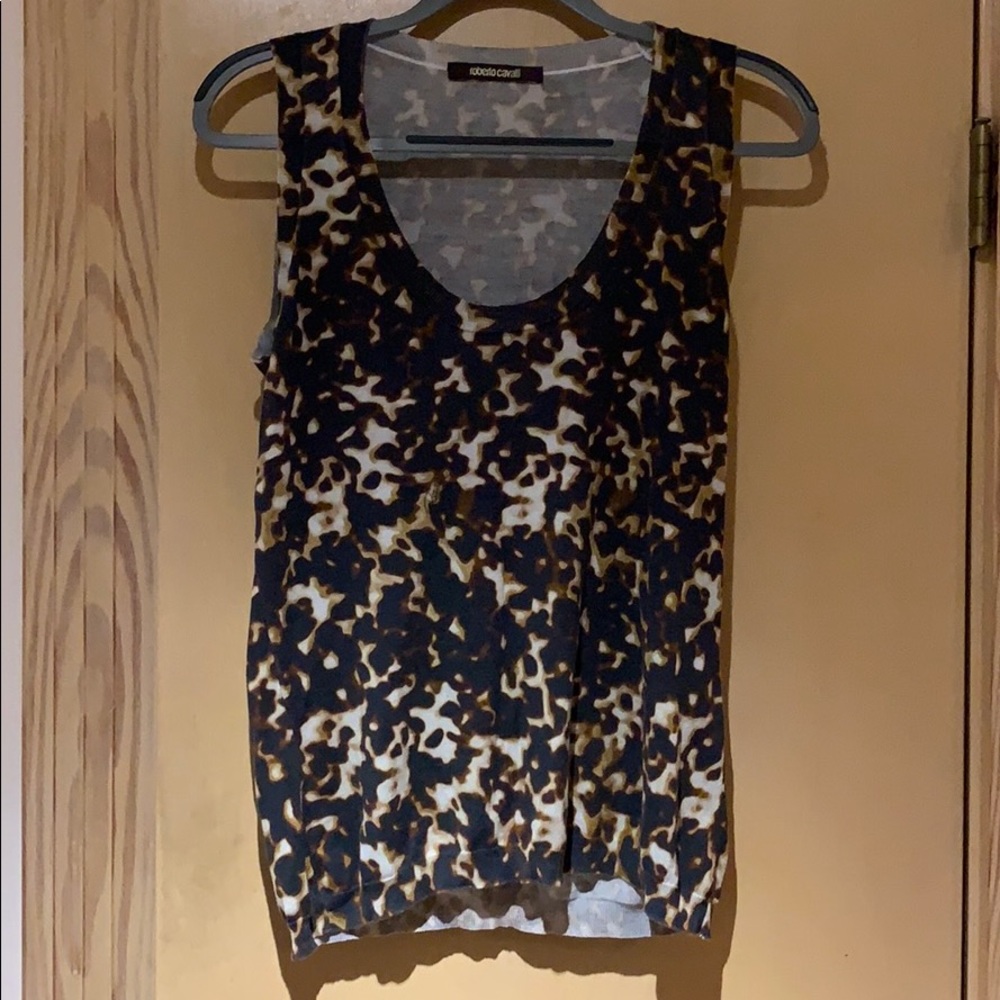 Roberto  Cavalli  leopard print tank top